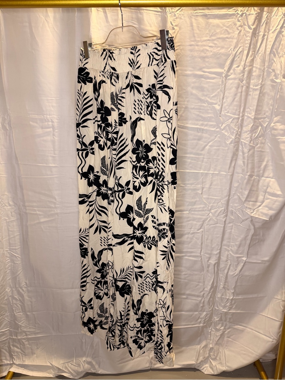Marled Black & White Wide Leg Pants
